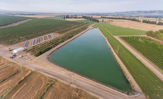 Bodegas Ejeanas reservoir aerial view